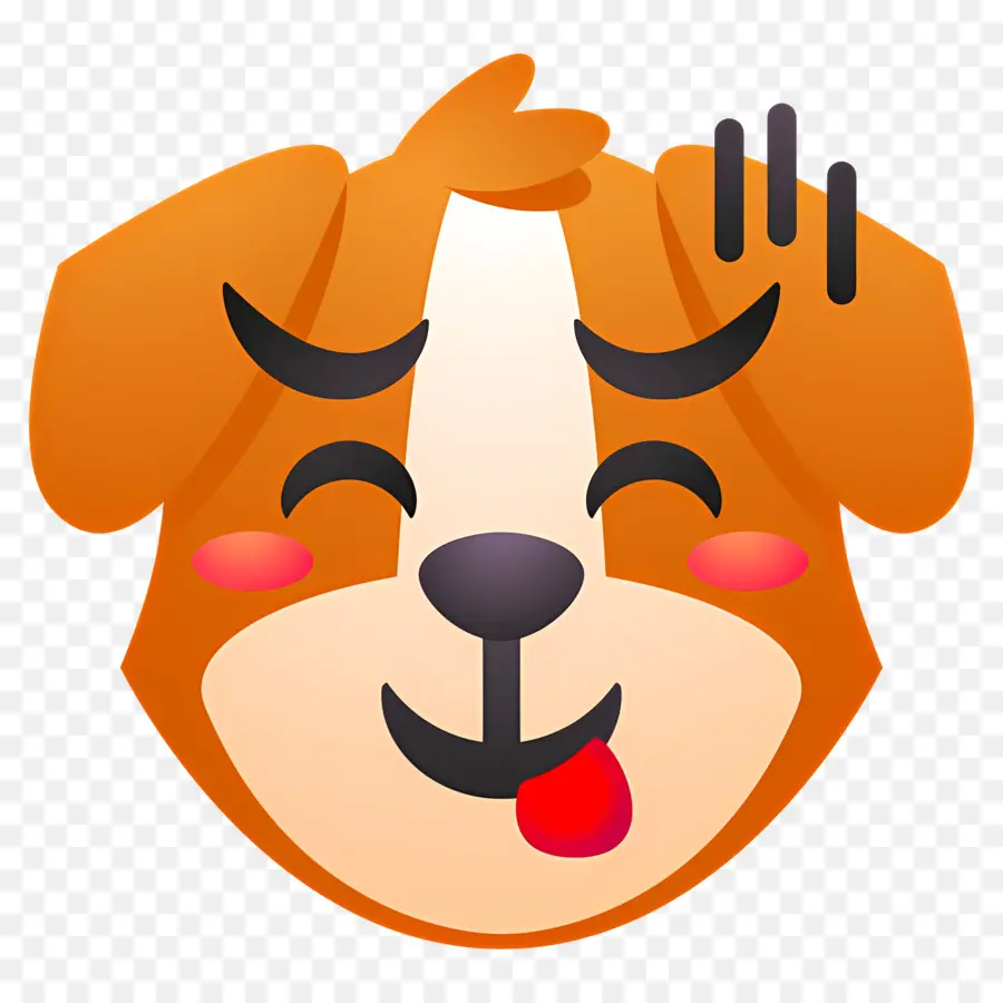 Emoji Anjing，Anjing Mengedipkan Mata PNG