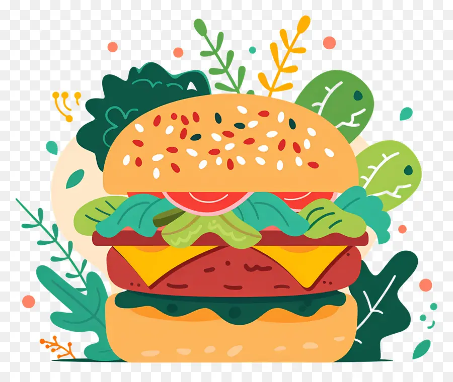 Burger Vegetarian，Burgernya PNG