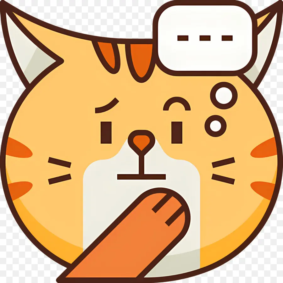 Emoji Kucing，Kucing Yang Sedang Berpikir PNG