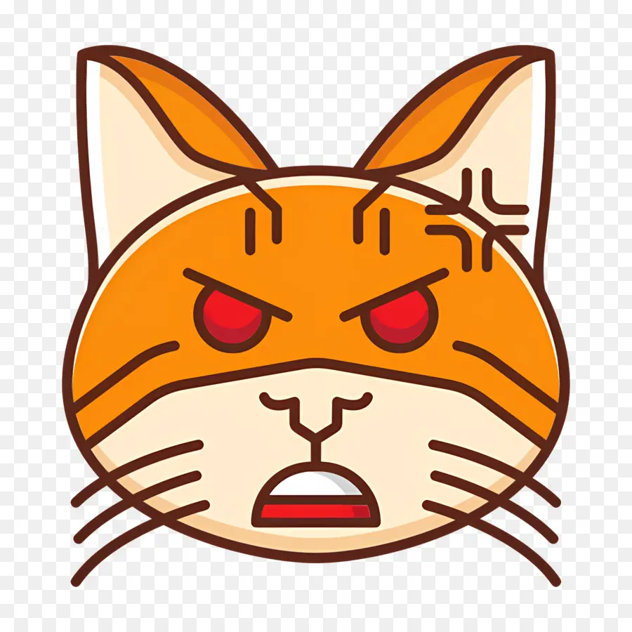 Emoji Kucing，Kucing Yang Marah PNG