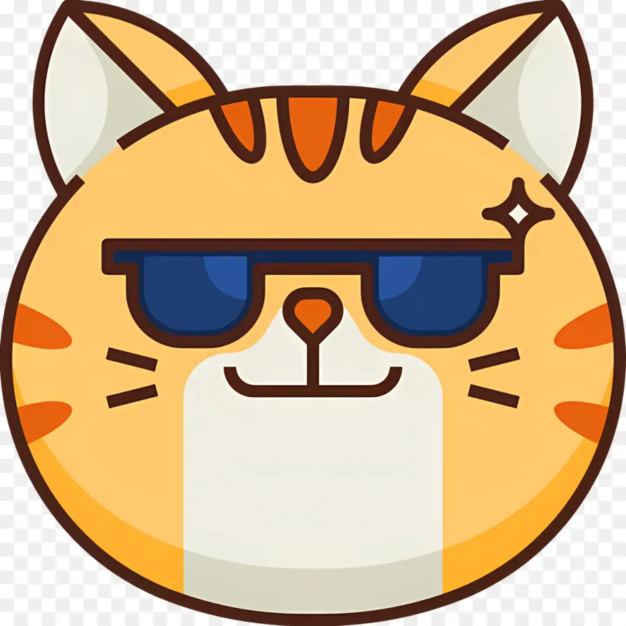 Emoji Kucing，Kucing Dengan Kacamata Hitam PNG