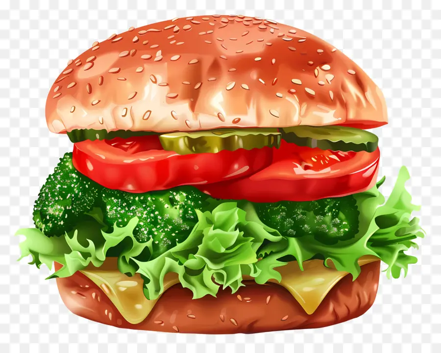 Burger Vegetarian，Cheeseburger PNG