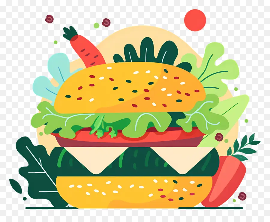 Burger Vegetarian，Burgernya PNG