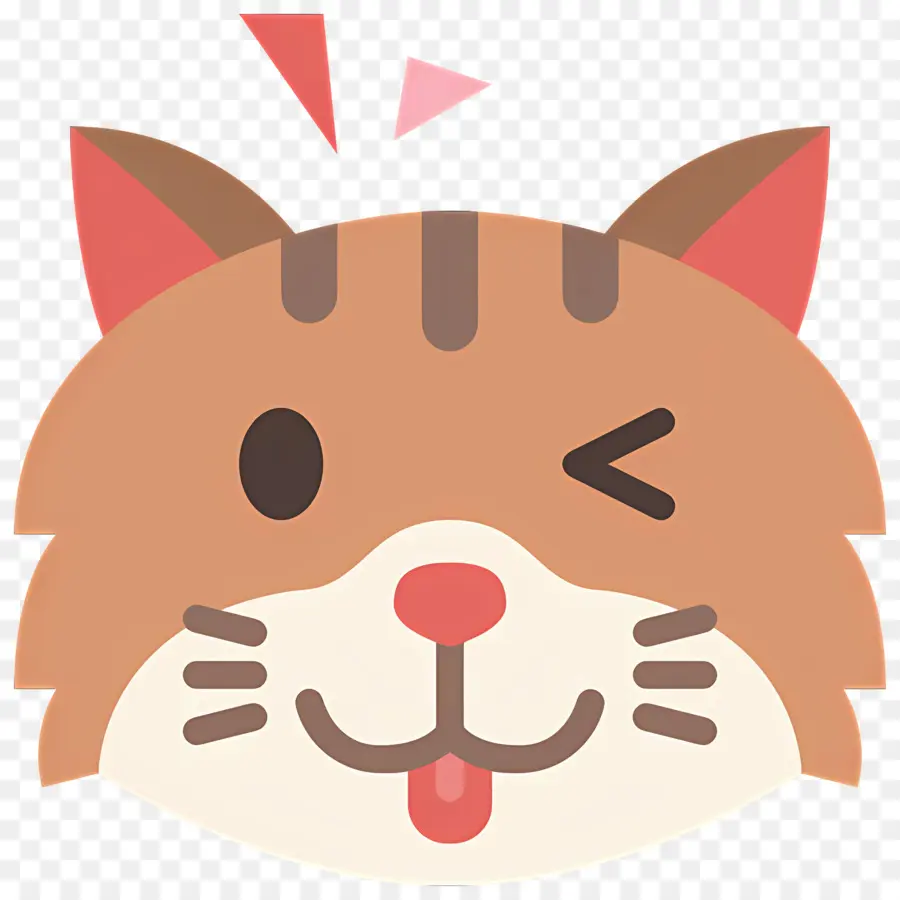 Emoji Kucing，Kucing Mengedipkan Mata PNG