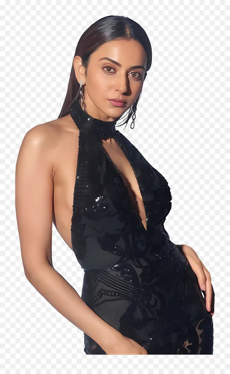 Rakul Preet Singh，Gaun Hitam PNG