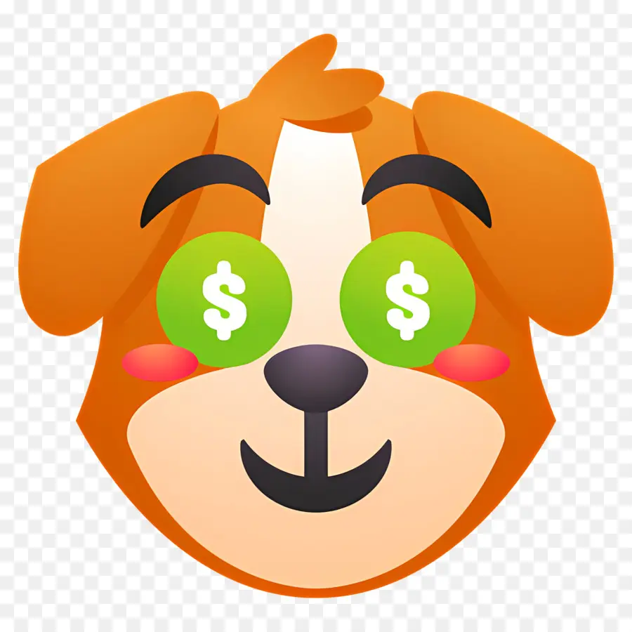 Emoji Anjing，Anjing Bermata Dolar PNG