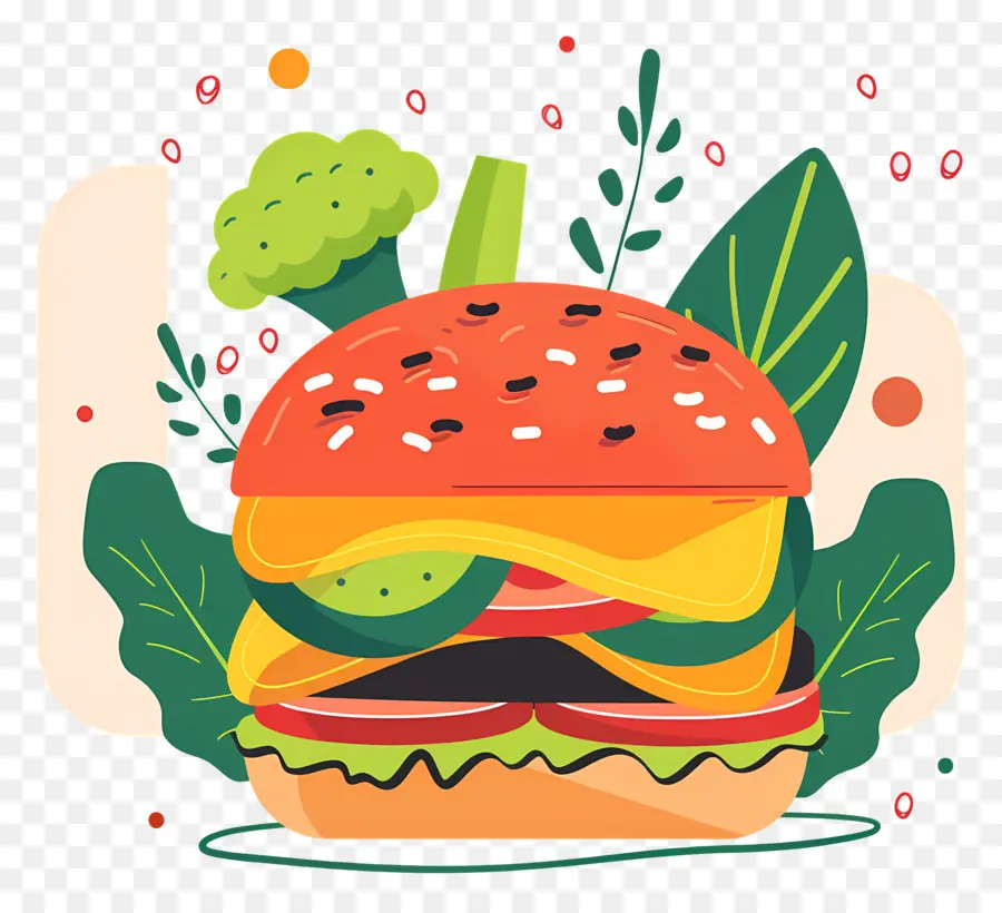 Burger Vegetarian，Burgernya PNG