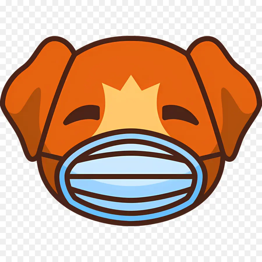 Emoji Anjing，Anjing Bertopeng PNG