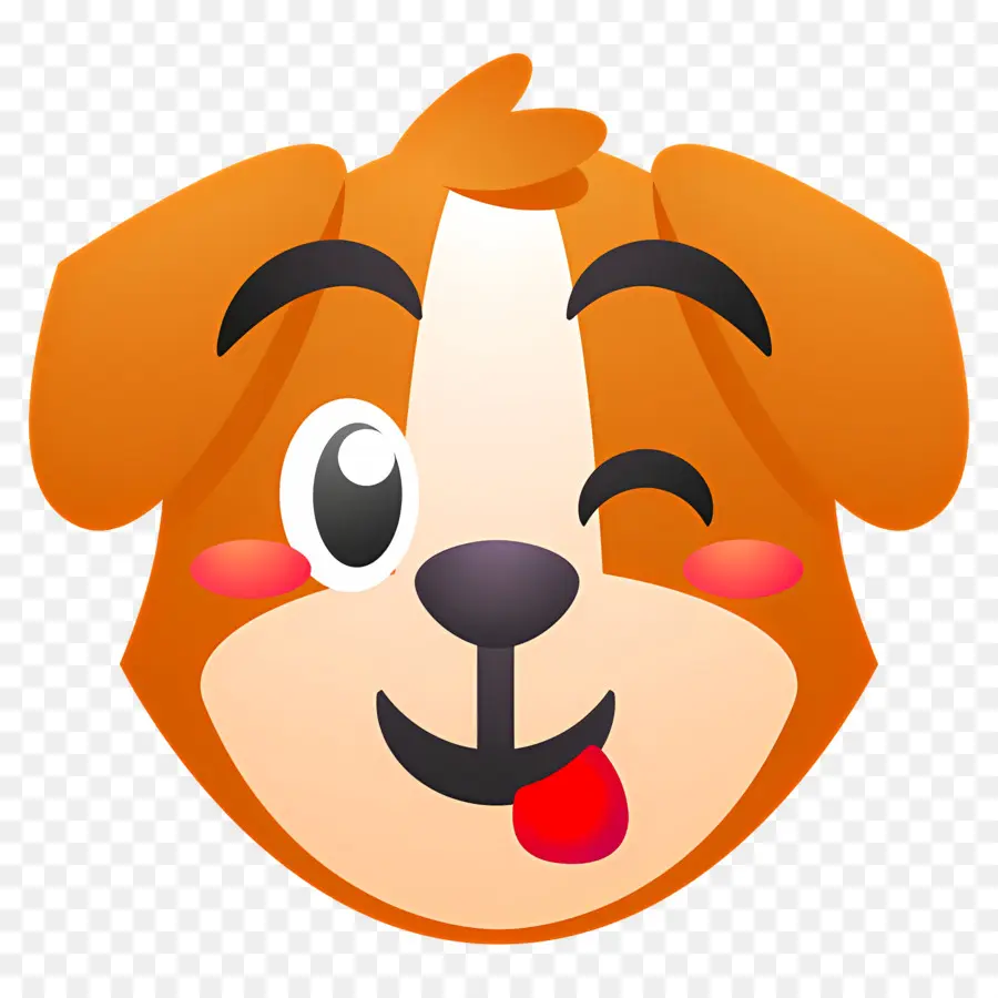 Emoji Anjing，Anjing Mengedipkan Mata PNG