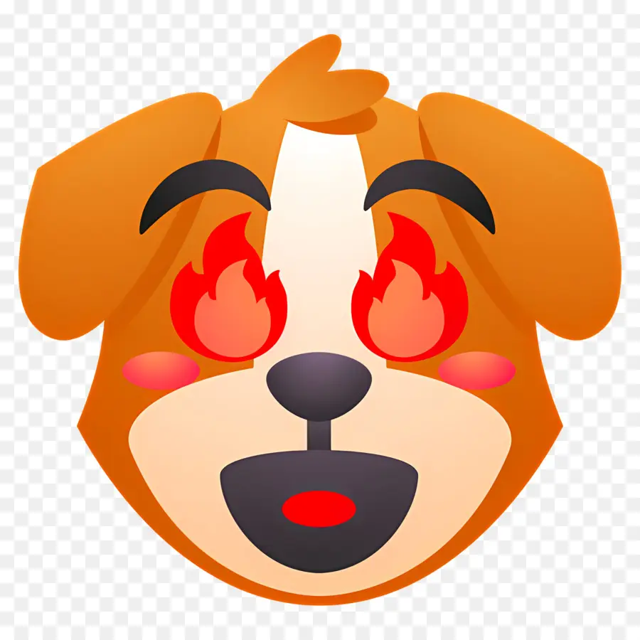 Emoji Anjing，Anjing Dengan Mata Api PNG