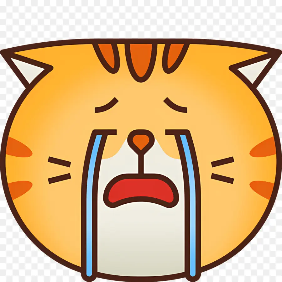 Emoji Kucing，Kucing Menangis PNG