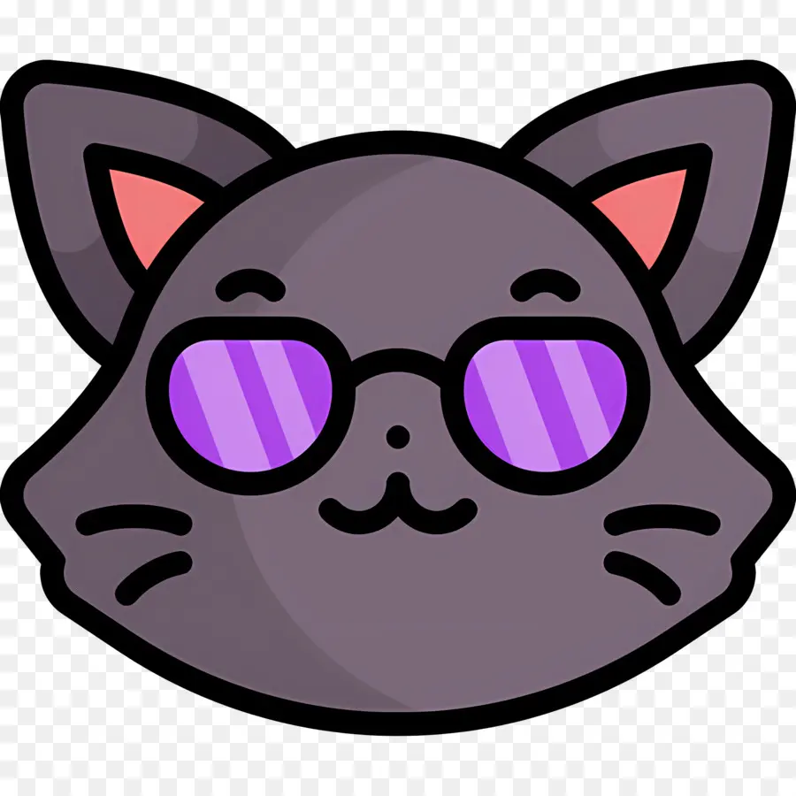 Emoji Kucing，Kucing Berkacamata PNG