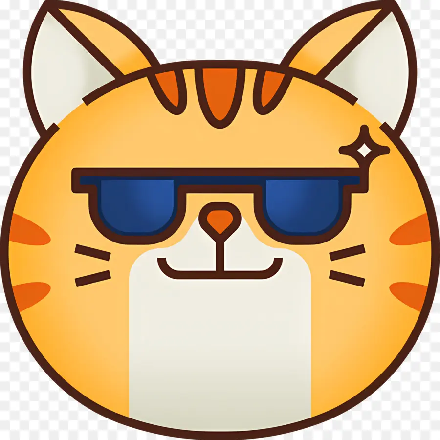 Emoji Kucing，Kucing Dengan Kacamata Hitam PNG