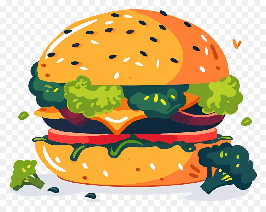 Burger Vegetarian，Burgernya PNG