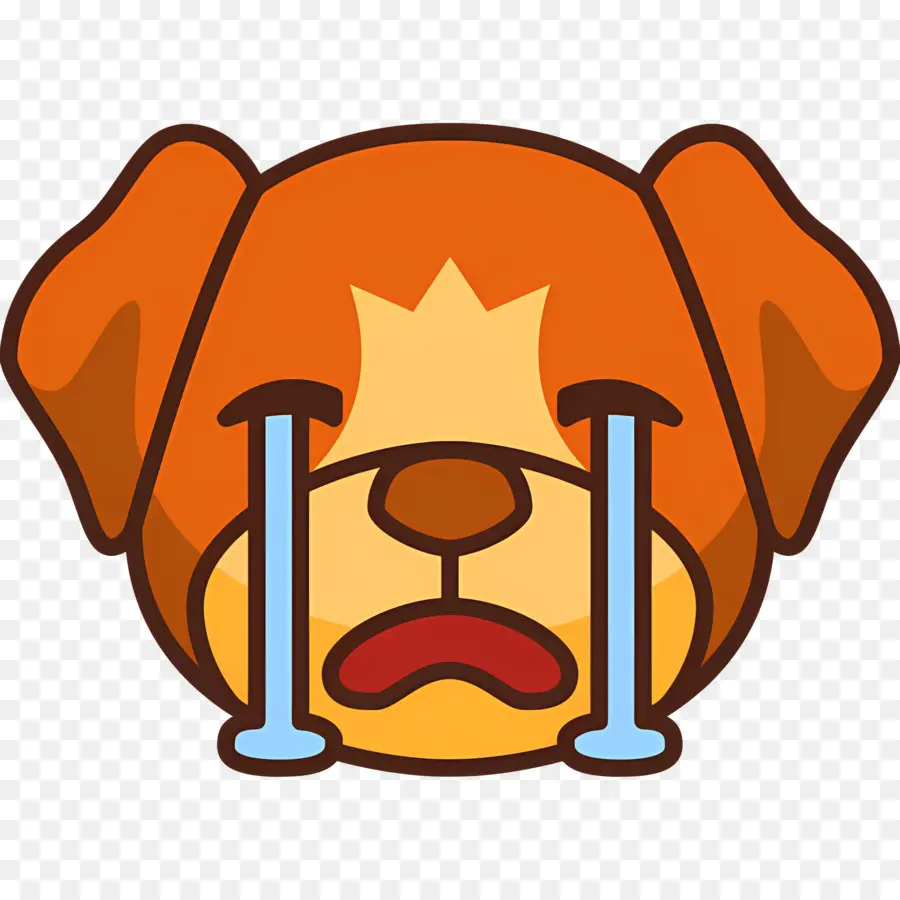 Emoji Anjing，Anjing Menangis PNG