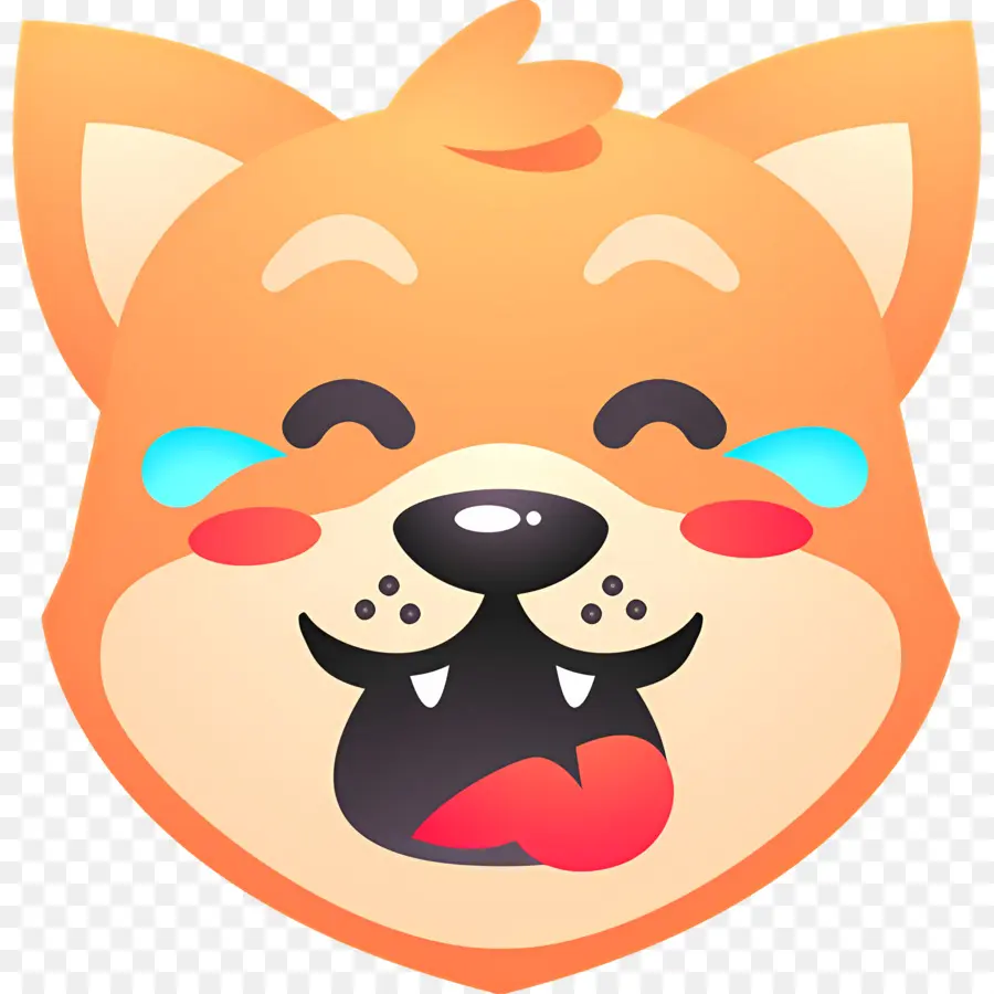 Emoji Anjing，Anjing Tertawa PNG