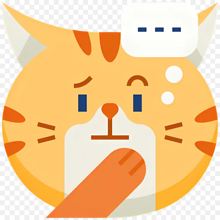 Emoji Kucing，Kucing Yang Sedang Berpikir PNG