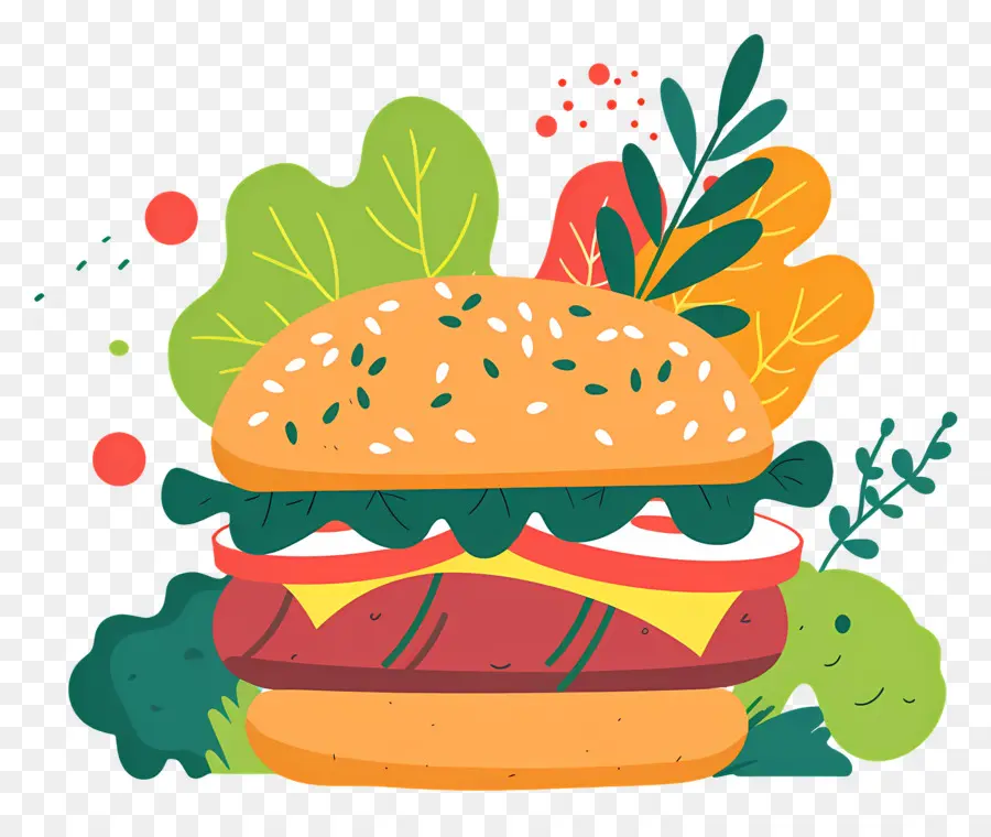 Burger Vegetarian，Burgernya PNG