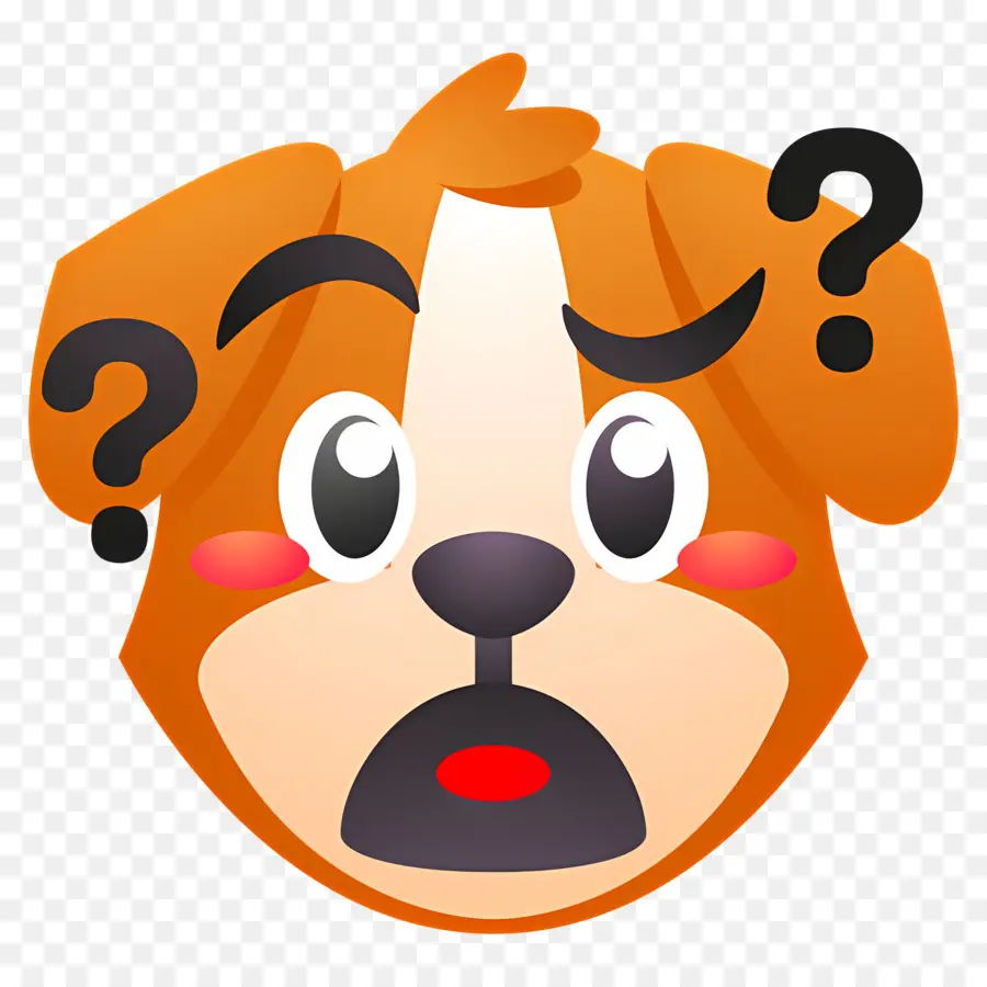 Emoji Anjing，Anjing Bingung PNG