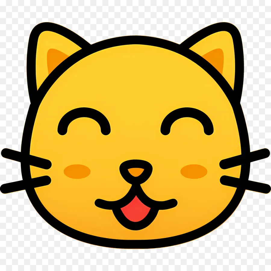 Emoji Kucing，Kucing Yang Bahagia PNG