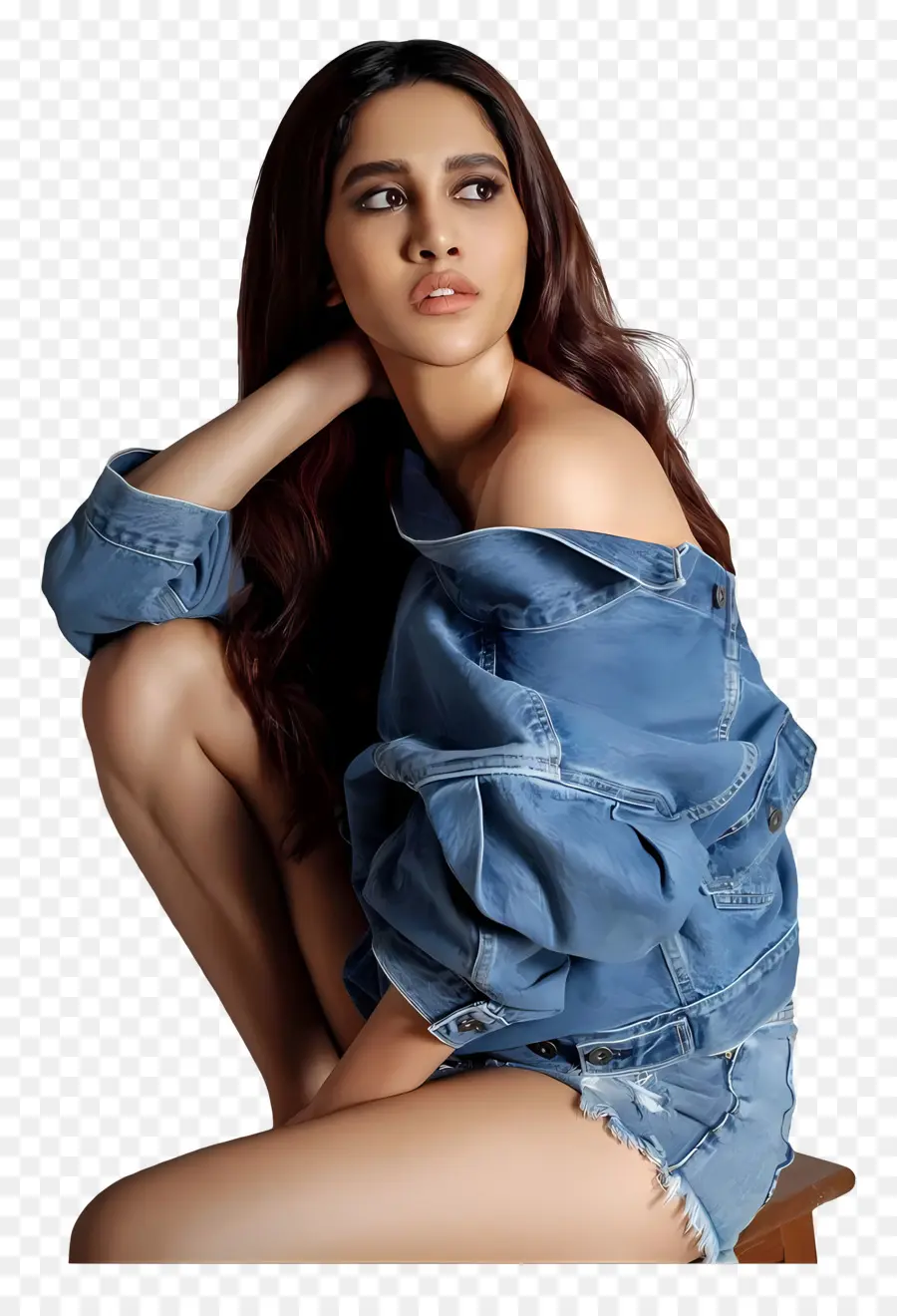 Nabha Natesh，Wanita Dengan Jaket Denim PNG