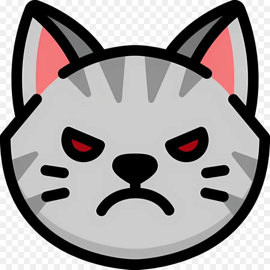 Emoji Kucing，Kucing Abu Abu Marah PNG