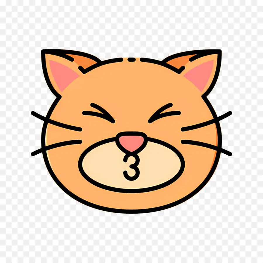 Emoji Kucing，Mencium Kucing PNG