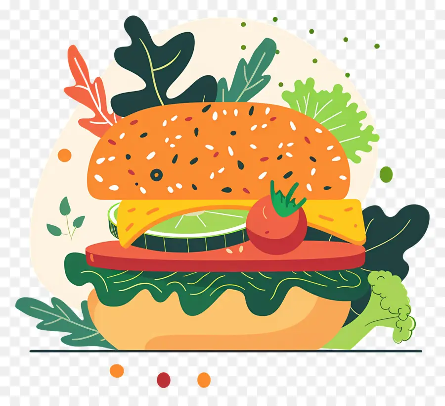 Burger Vegetarian，Burgernya PNG