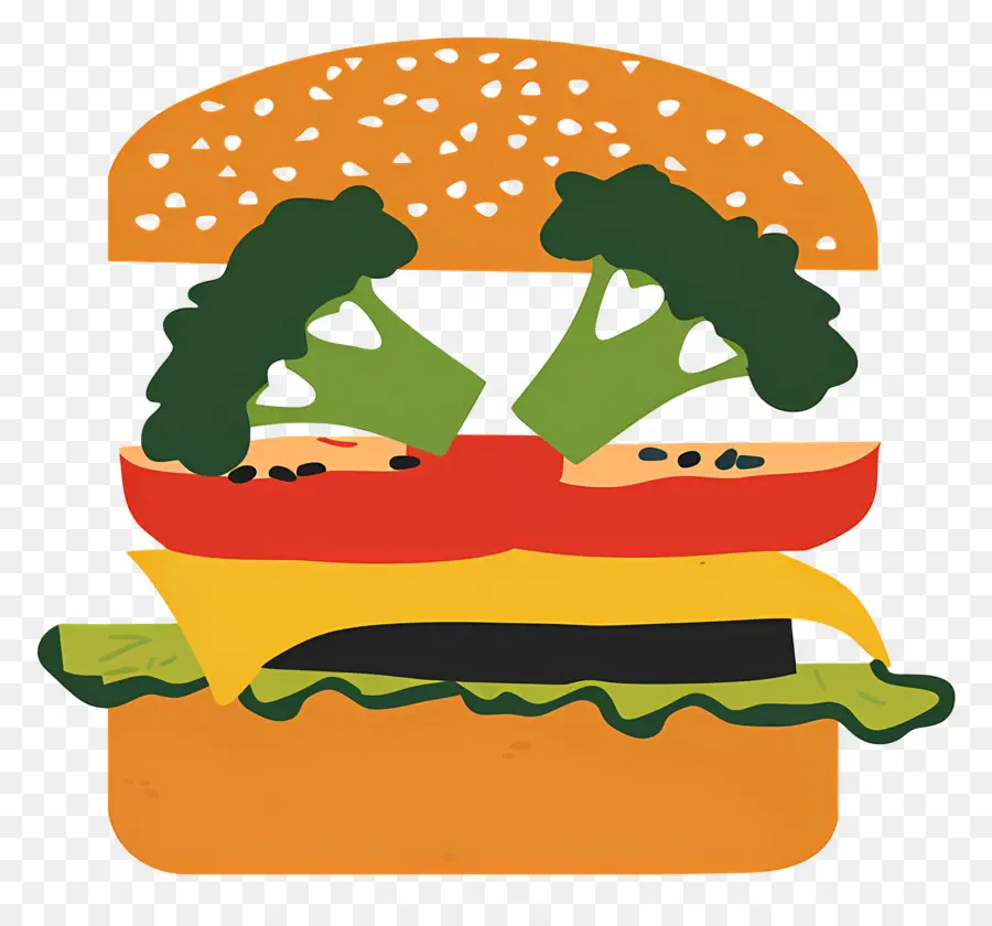 Burger Vegetarian，Burgernya PNG