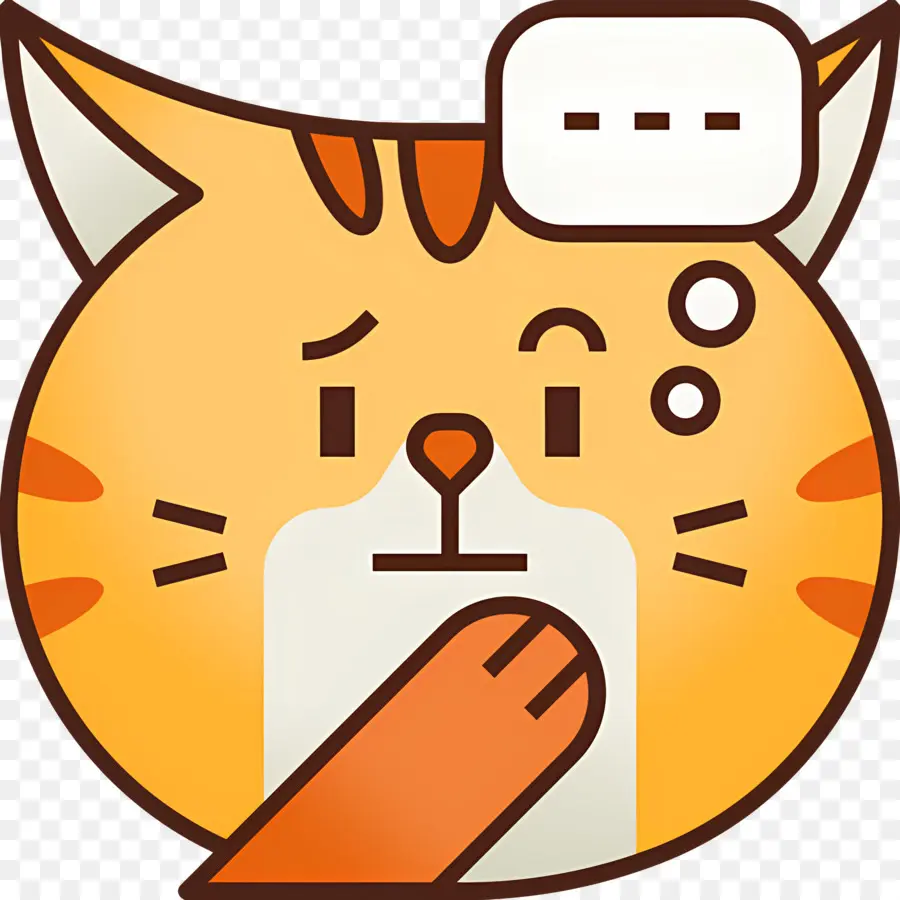 Emoji Kucing，Kucing Yang Sedang Berpikir PNG