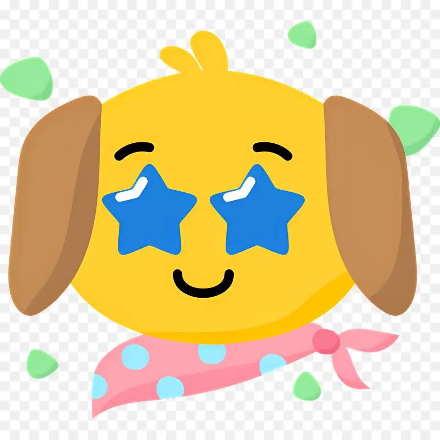 Emoji Anjing，Anjing Bermata Berbintang PNG