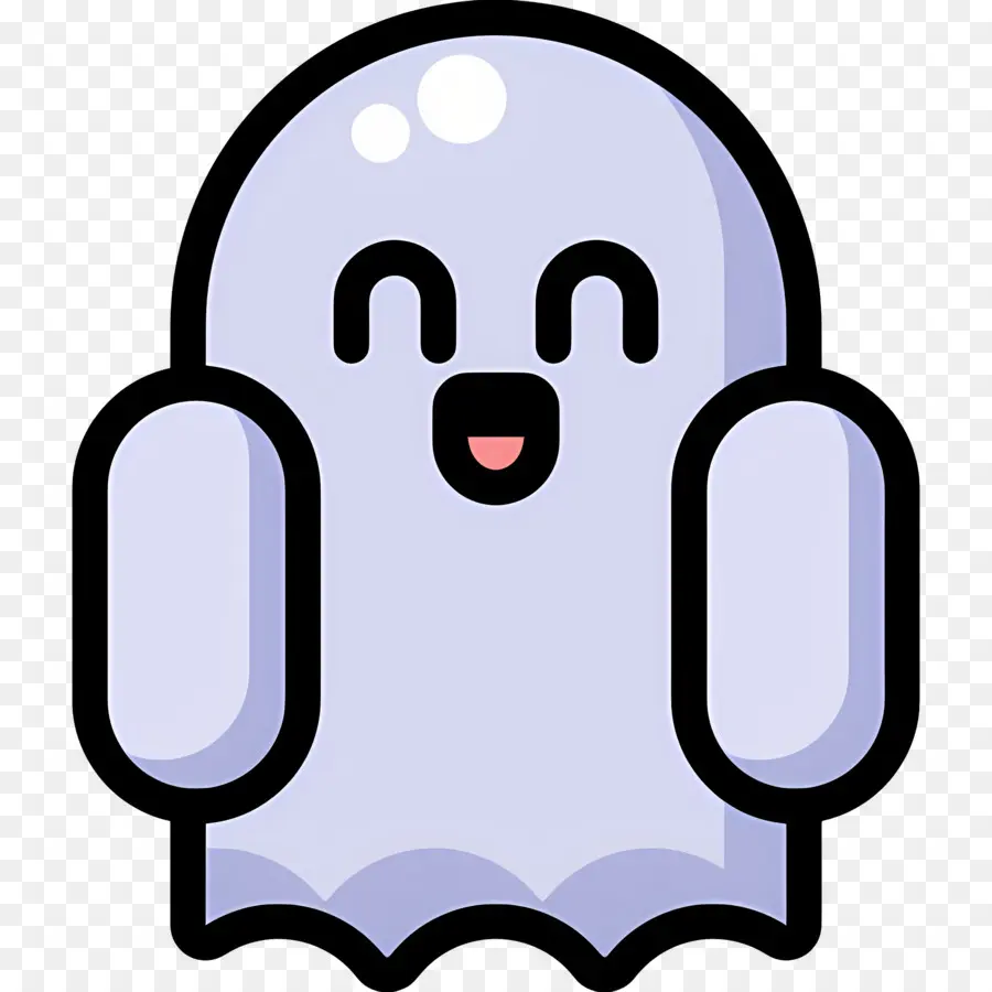 Emoji Hantu，Hantu Yang Bahagia PNG