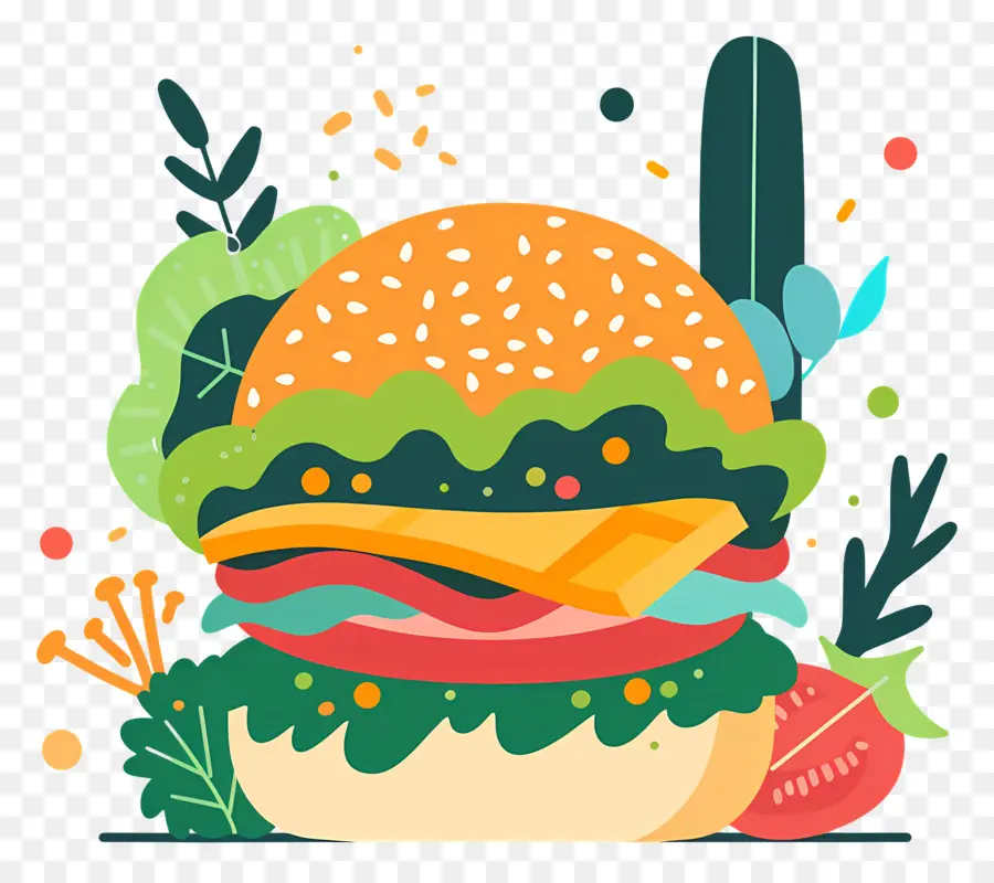 Burger Vegetarian，Burgernya PNG