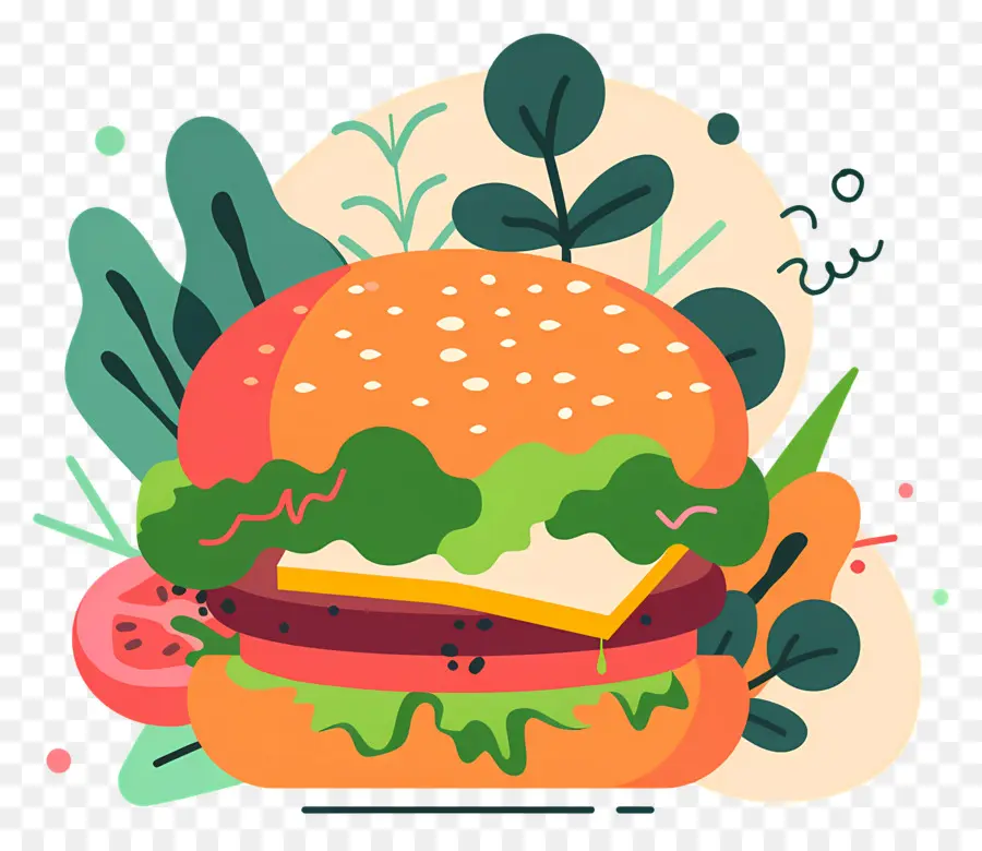 Burger Vegetarian，Burgernya PNG