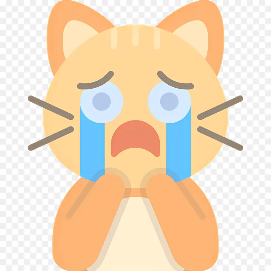 Emoji Kucing，Kucing Menangis PNG