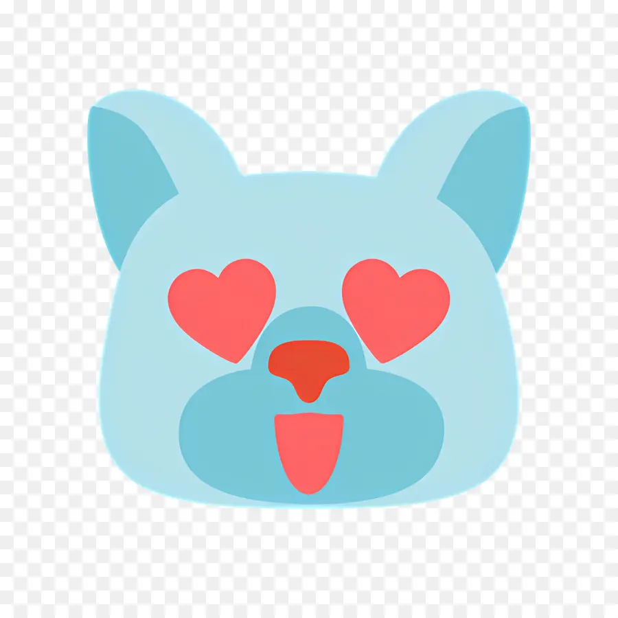 Emoji Anjing，Anjing Biru Dengan Mata Hati PNG