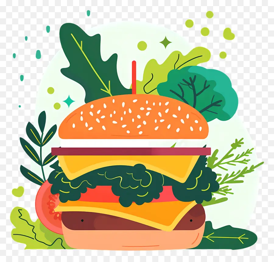 Burger Vegetarian，Burgernya PNG