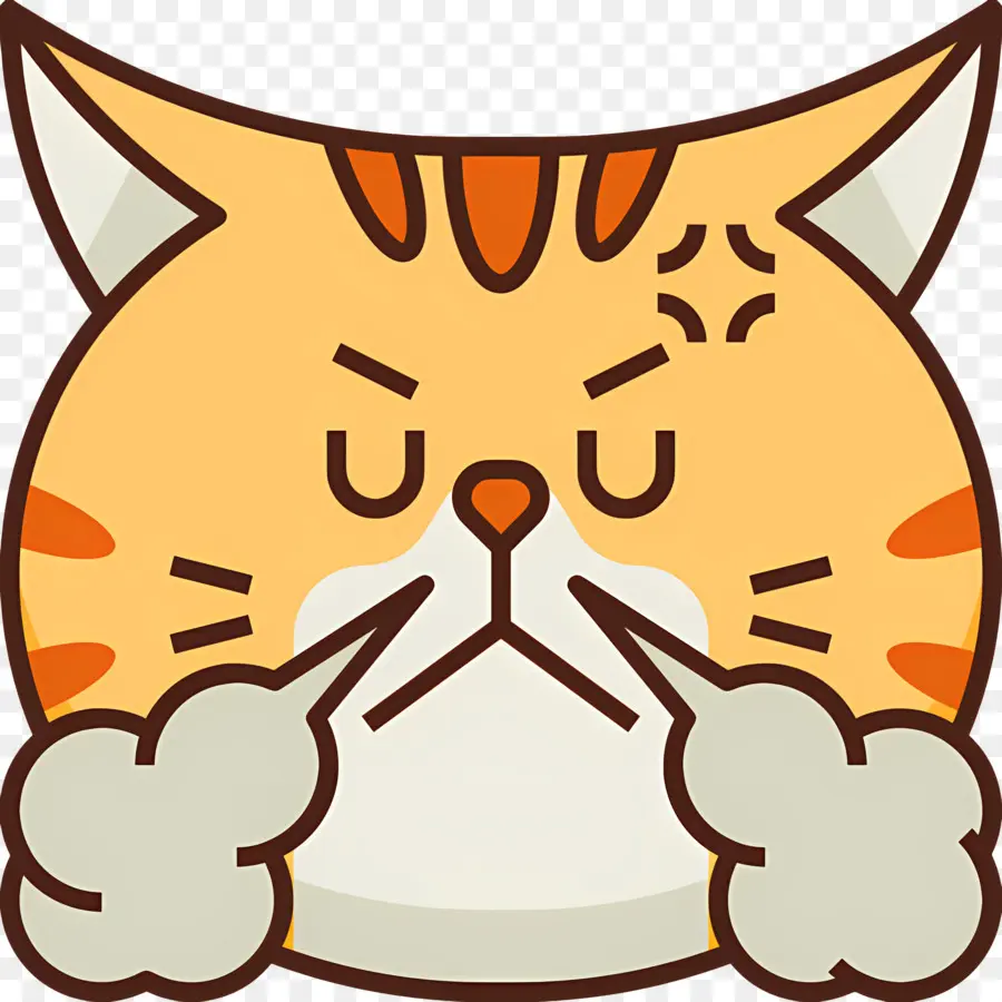 Emoji Kucing，Kucing Yang Marah PNG