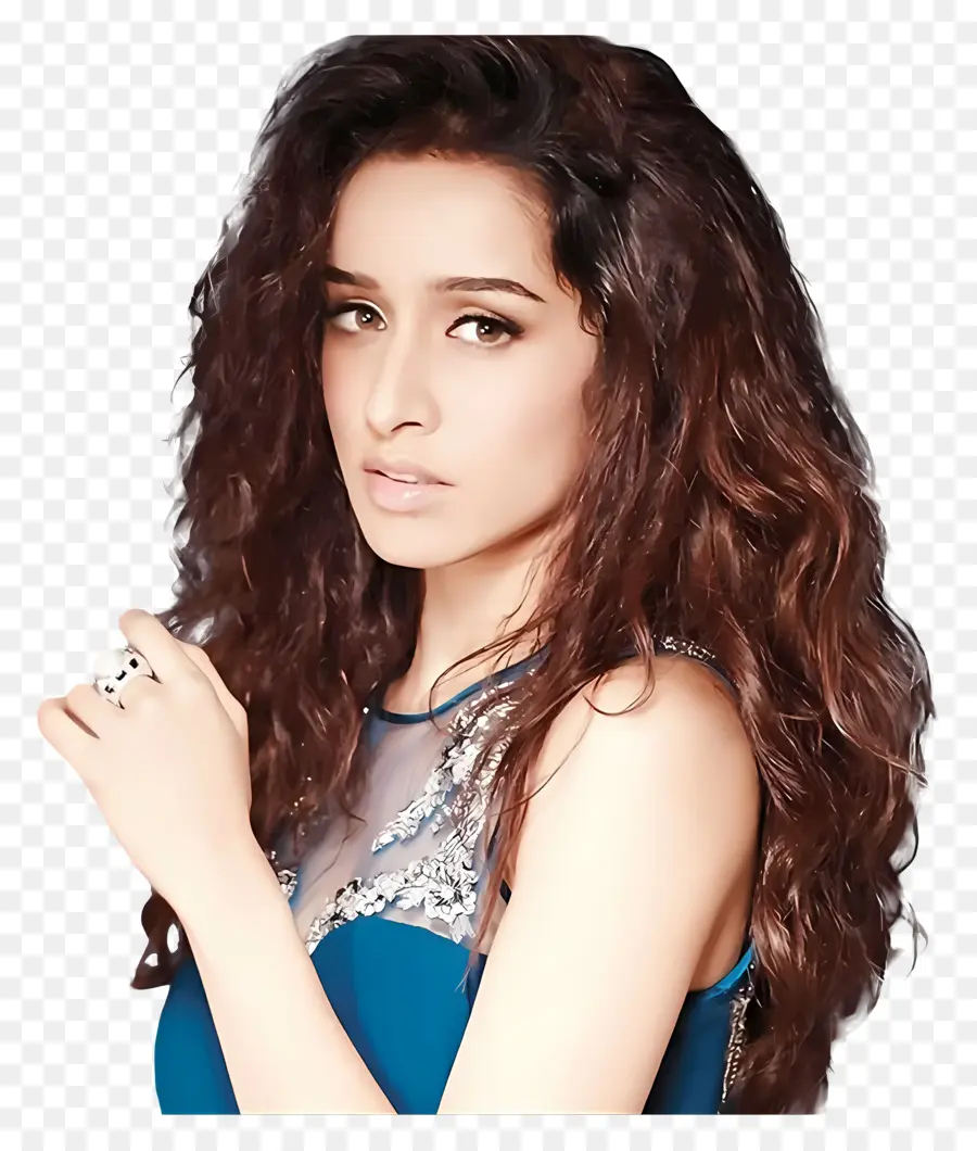 Shraddha Kapoor，Wanita Bergaun Biru PNG