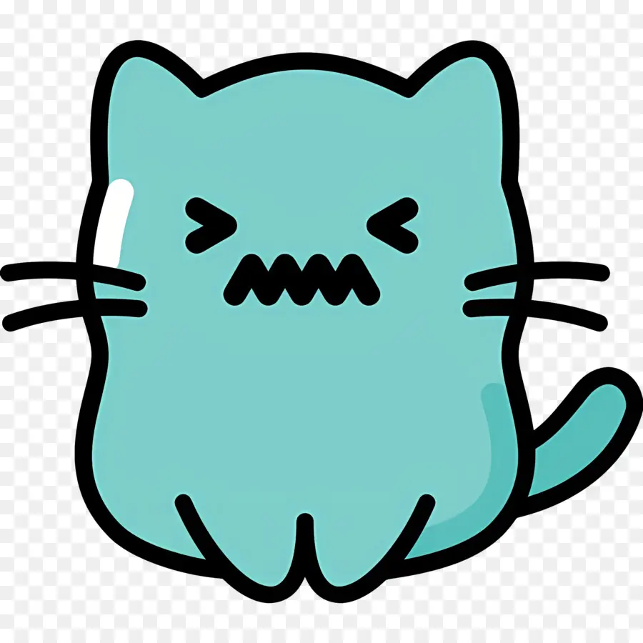 Emoji Kucing，Kucing Biru PNG