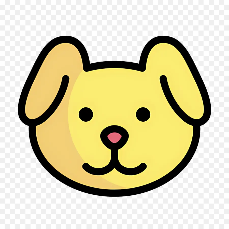 Emoji Anjing，Wajah Anjing Kuning PNG