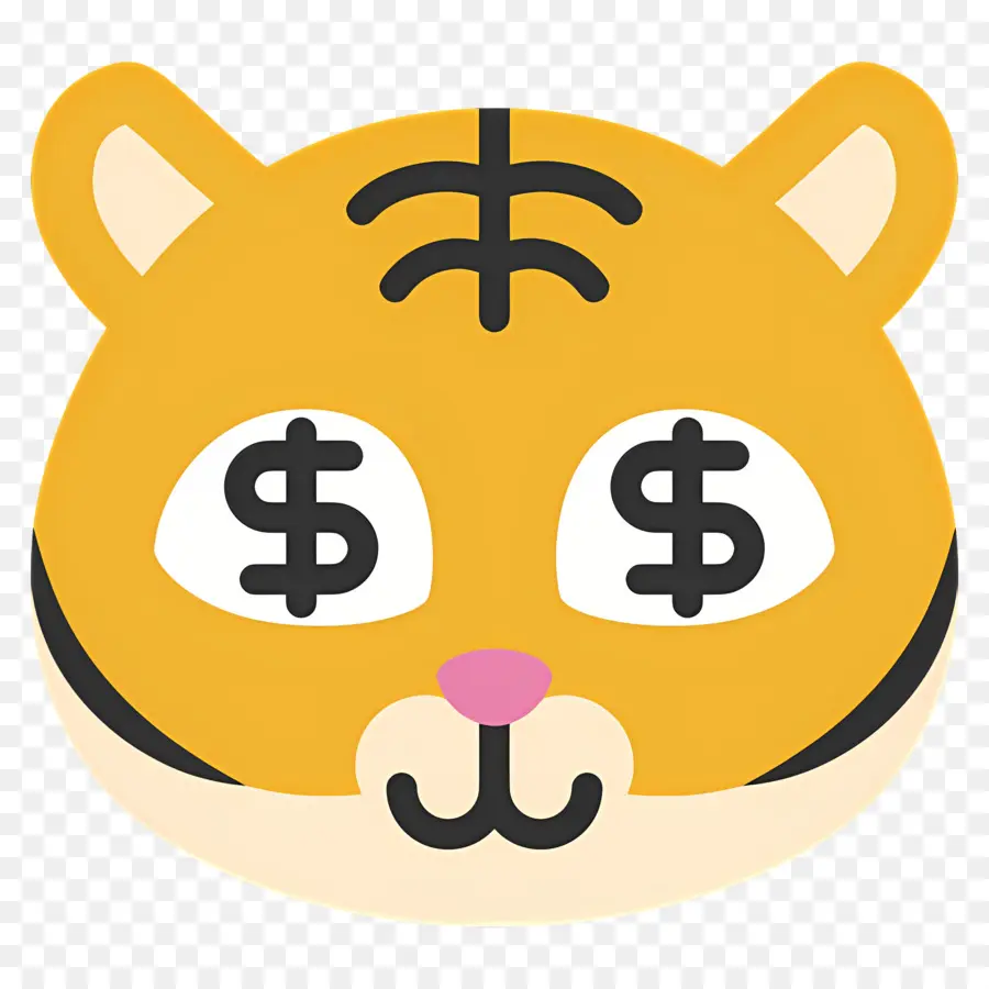 Uang Emoji，Wajah Harimau Dengan Mata Dolar PNG