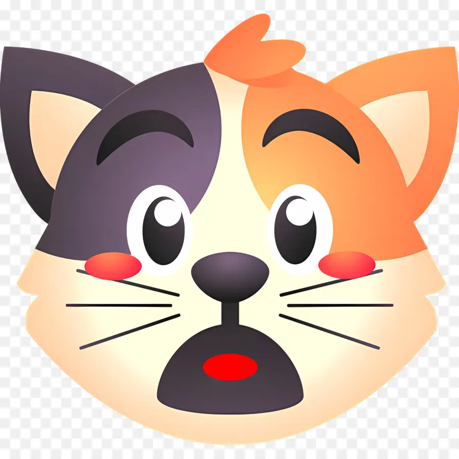 Emoji Kucing，Kucing Terkejut PNG