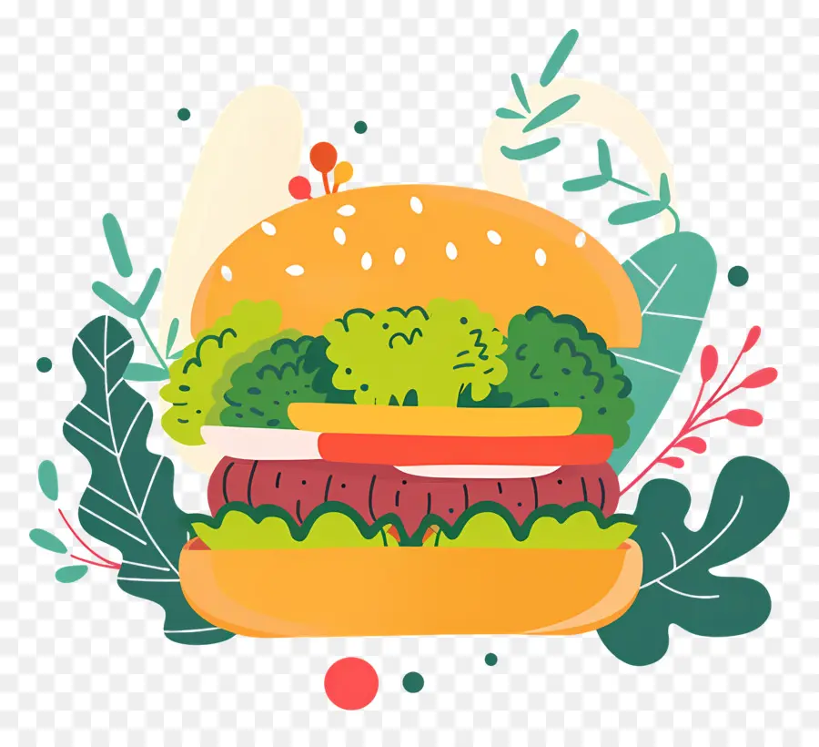 Burger Vegetarian，Burgernya PNG