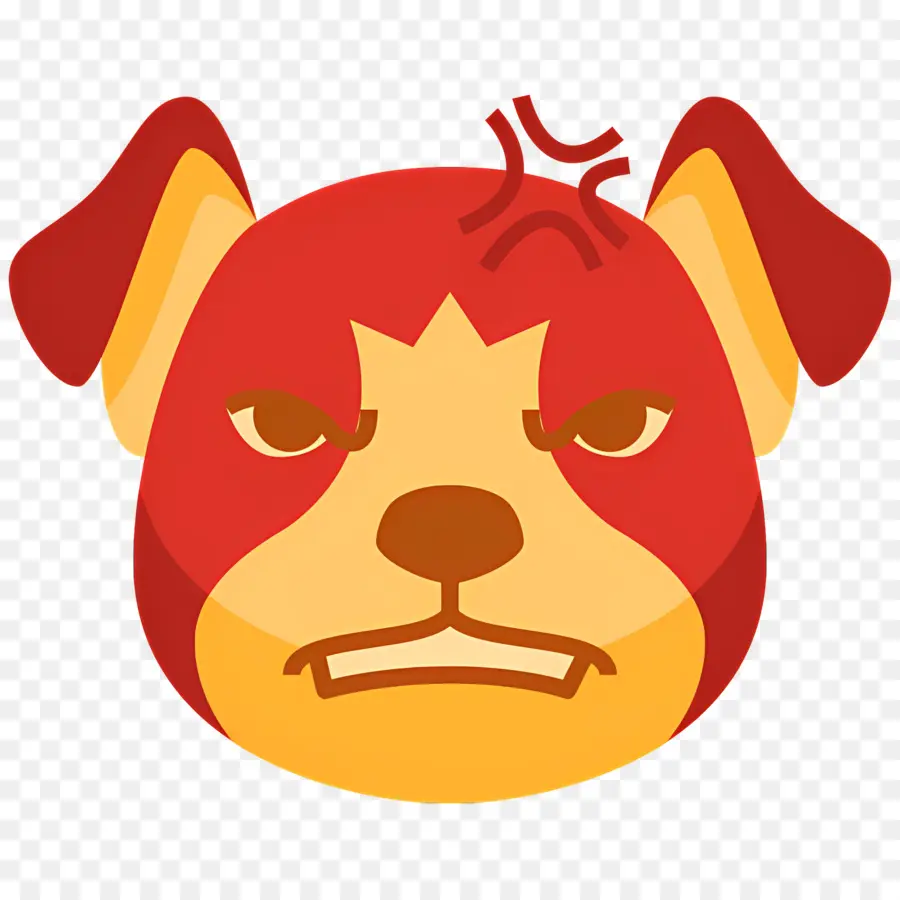 Emoji Anjing，Wajah Anjing Marah PNG