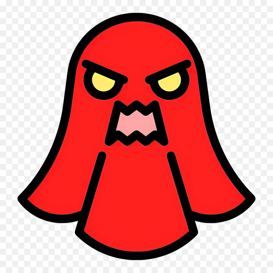 Emoji Hantu，Hantu Marah Merah PNG