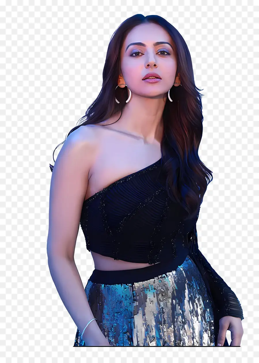 Rakul Preet Singh，Wanita Berbaju Hitam PNG