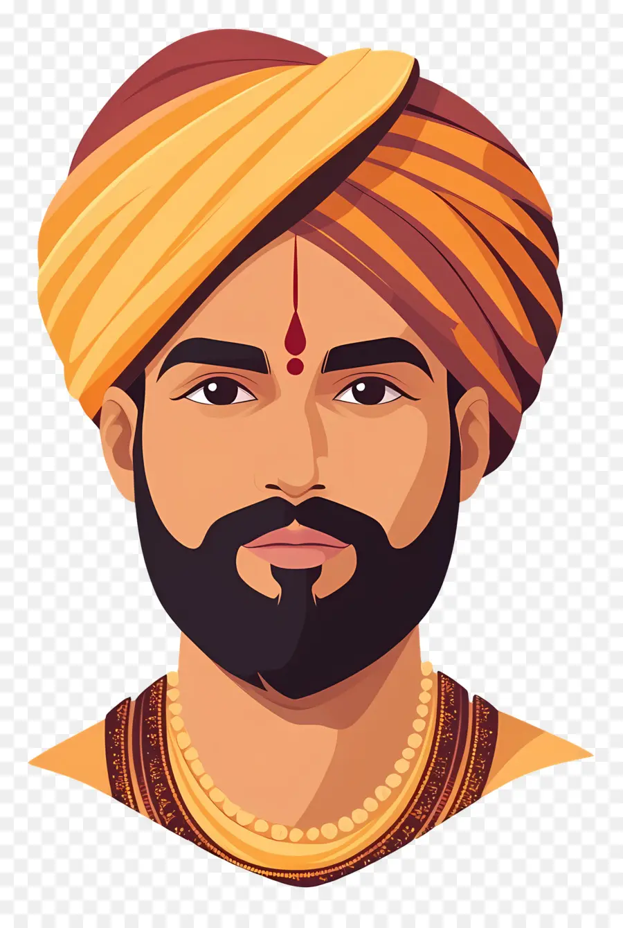 Turban India，Pria Dengan Pakaian Tradisional PNG