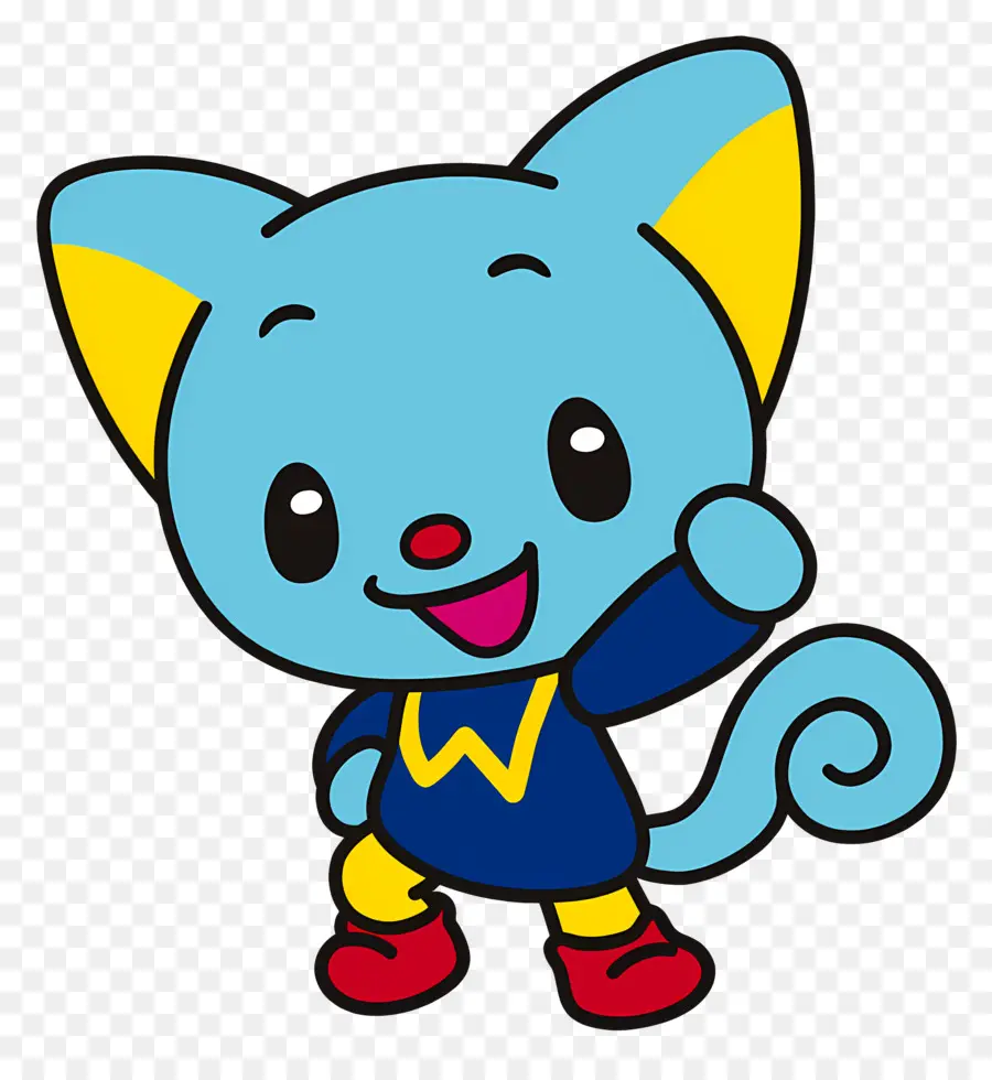 Eddy，Kucing Kartun Biru PNG