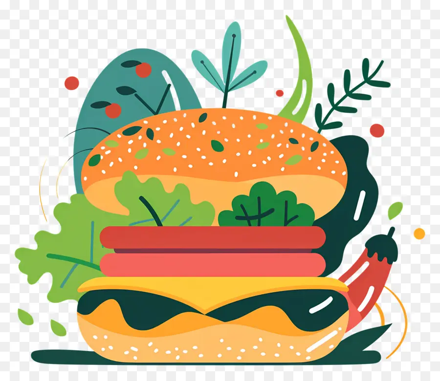 Burger Vegetarian，Burgernya PNG